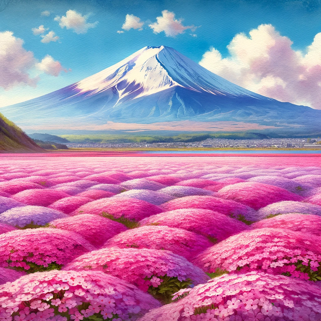 富士山と芝桜のフィールド
