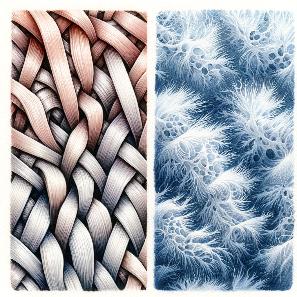 繊維のテクスチャー：合成繊維対天然繊維（1）