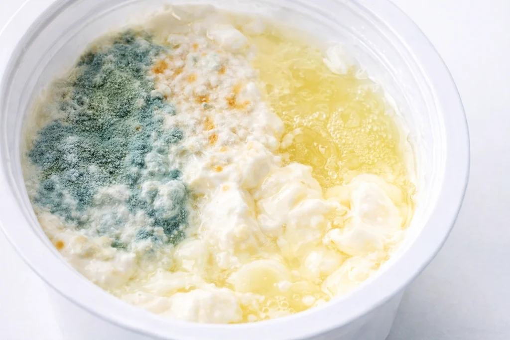 ヨーグルトが腐った時のカビと変色の状態