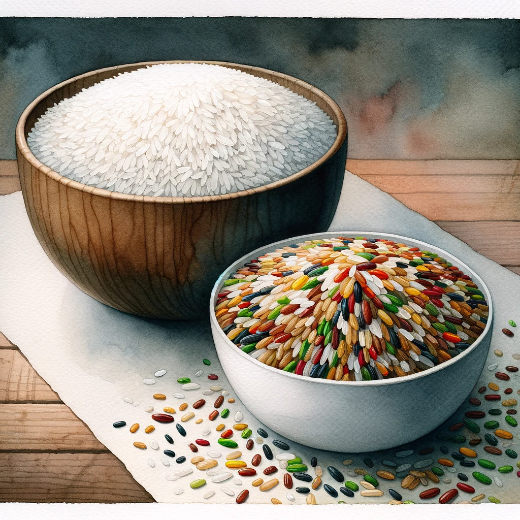 白米と十六穀米の栄養比較