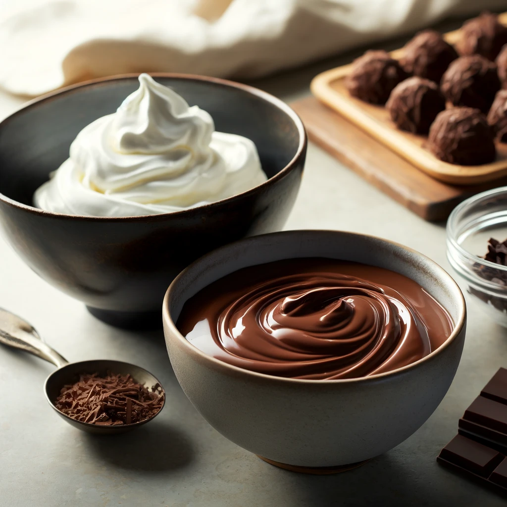 チョコレートとホイップクリームの準備