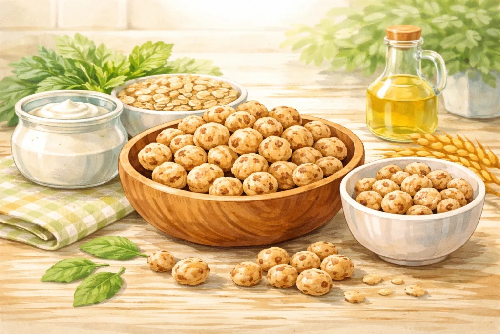 タイガーナッツの栄養や基本情報をイメージしたやわらかい本文用イラスト